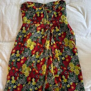 Anna Sui Floral Strapless Dress